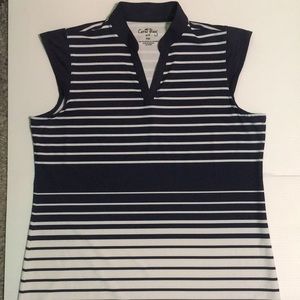 Golf T-Shirt  Sz PM Coral Bay Navy and White